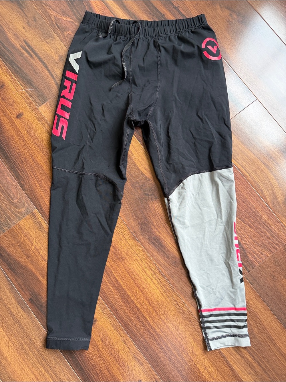 Virus RX-8 Men’s Compression Tights XXL Gray Black and Red MMA Jiu Jitsu